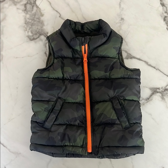Old Navy Other - Camo Puffer Vest with Orange Zipper